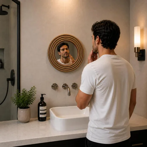 Miniatura 9 de Nagina International Decoración de pared náutica prémium hecha a mano con cuerda de espejo acentuado Regalos y coleccionables de decoración