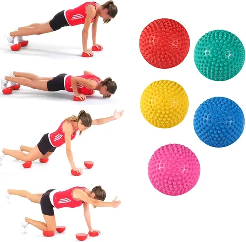 Miniatura 9 de Agatige Bola de masaje de pies, semiredonda de PVC con pinchos para pies, terapia de equilibrio, cúpula de punto de activación, rodillo de masaje