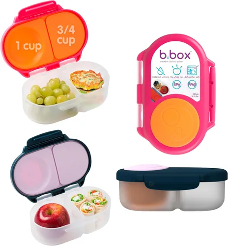 Miniatura 18 de b.box Batman Snack Box - Recipientes a prueba de fugas de 2 compartimentos para niños, mini caja Bento para niños y niños pequeños, contenedores