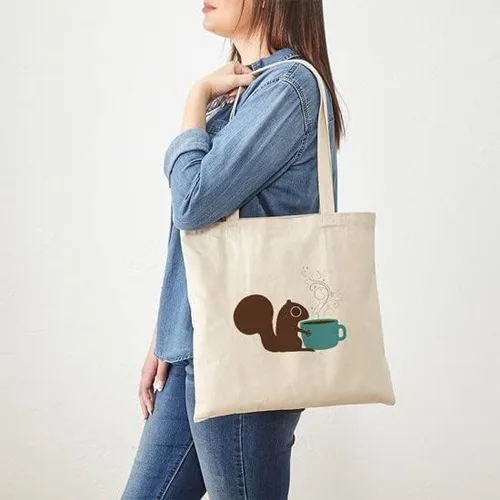Miniatura 4 de CafePress Bolsa de lona natural para ardillas de café