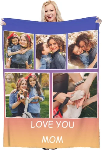 Miniatura 15 de Manta personalizada con foto y texto, manta personalizada con imagen, manta de franela para regalos personalizados para niños, adultos, amigos