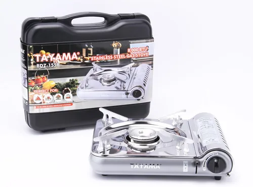Miniatura 10 de TAYAMA Estufa de camping portátil de gas butano de acero inoxidable de 8,000 BTU