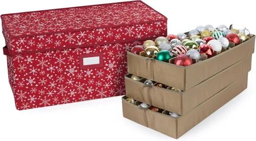 Miniatura 21 de Covermates Keepsakes – Caja de almacenamiento ajustable de 72 piezas – Capacidad para adornos de 4 pulgadas – Resistente – Asas – apilables