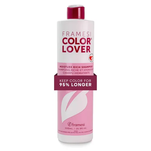 Framesi Color Lover Champú rico en humedad – Champú hidratante para cabello teñido – Champú sin sulfato para cabello seco – Champú hidratante con