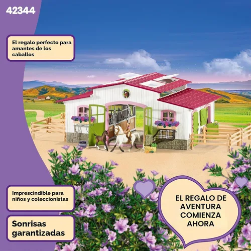 Miniatura 4 de Schleich Horse Club - Juego de juguetes de caballo de centro de equitación de 97 piezas con jinete, 2 caballos, granja y accesorios de figuras