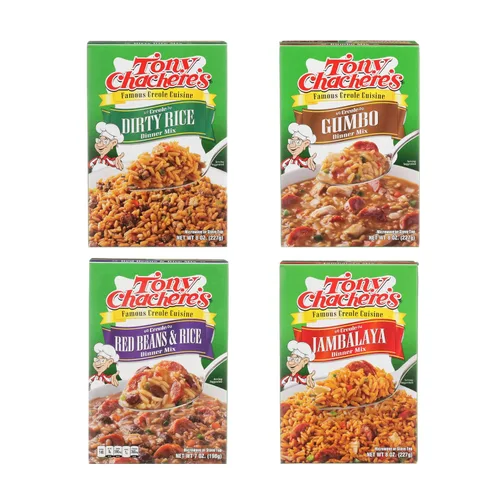 Tony Chachere Mezcla de cena de arroz, paquete variado, 4 unidades