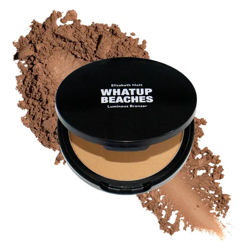 Miniatura 8 de Elizabeth Mott Whatup Beaches - Polvo bronceador mate y contorno para cara, acabado bronceador natural besado por el sol de larga duración