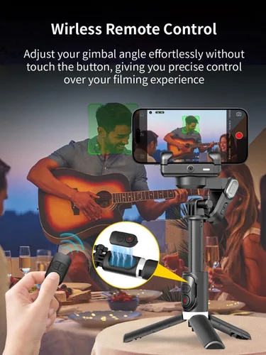 Miniatura 5 de AOCHUAN Estabilizador de cardán para Smartphone, 4 en 1 con rotación de 360° para iPhone/Android, palo para selfies y trípode con seguimiento facial