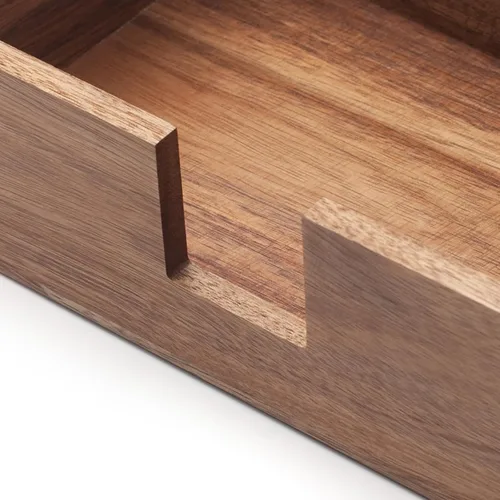 Miniatura 2 de Servilletero de madera cuadrado, soporte plano para servilletas, bandeja de madera para servilletas de almuerzo para cocina y baño