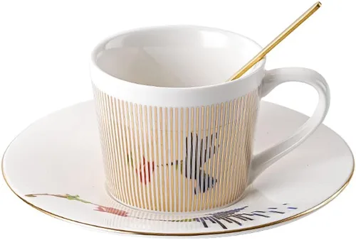 Miniatura 15 de Tazas y platillos de espejo, taza de café con reflejo de espejo, taza de café de cerámica con juego de platillo, tazas de té y platillos