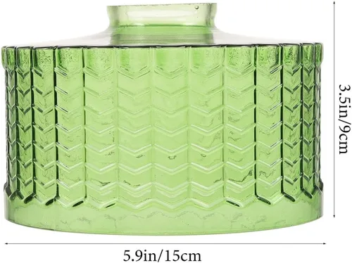 Miniatura 2 de Beaupretty Pantalla de luz colgante de vidrio de 5.90 x 5.90 x 3.54 pulgadas, reemplazo de pantalla de lámpara colgante con patrón de rayas