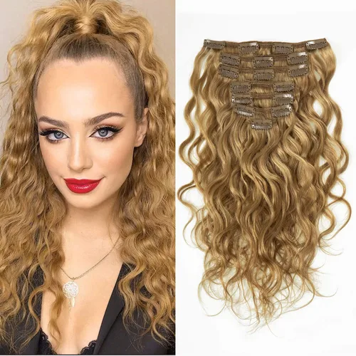 Miniatura 16 de Anrosa Extensiones de cabello humano con clip, cabello natural negro #1B, rizado en espiral, extensiones de cabello humano con clip para mujeres