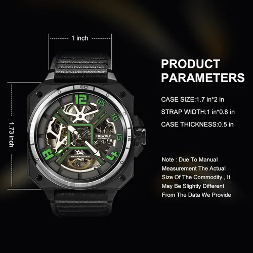 Miniatura 4 de Automatic Watches for Men,Stainless Steel Case with Leather Band,50M Waterproof Men Mechanical Wrist Watches