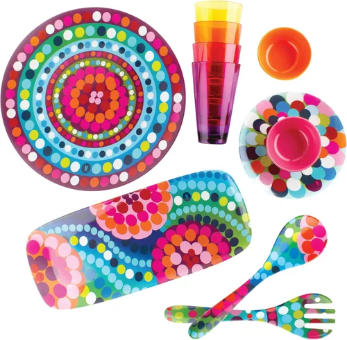 Miniatura 10 de French Bull Juego de 4 platos – Juego de 4 platos de ensalada de melamina de 9 pulgadas – Vajilla de melamina para interiores y exteriores – Foli