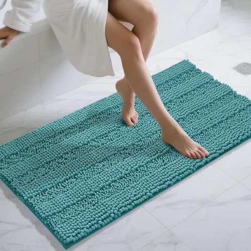 Miniatura 94 de Yimobra Alfombras lavables para baño, alfombra de baño de chenilla súper suave y absorbente para piso y alfombra, alfombra antideslizante de secado