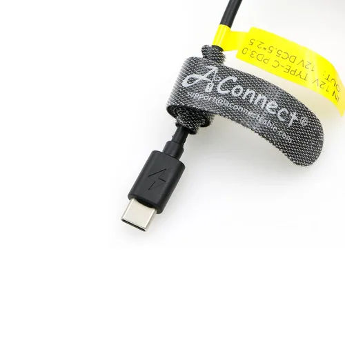 Miniatura 4 de Cable de alimentación tipo C de ángulo recto macho de 12 V PD a CC de 0.217 x 0.098 in con indicador de alimentación para monitores LCD KiPRO