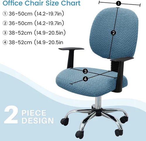 Miniatura 5 de MIFXIN - Fundas elásticas para silla de oficina de computadora, 2 piezas, tejidas, universales, protector de asiento para silla de computadora