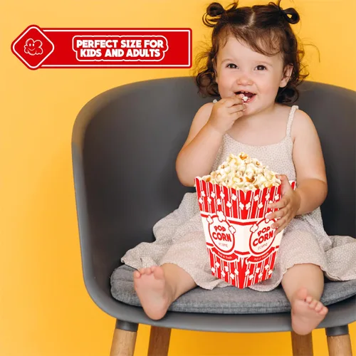 Miniatura 7 de Poppy's Cajas grandes para palomitas de maíz, paquete de 20 cubos de palomitas de maíz de grado concesión de 46 onzas, accesorios para máquinas