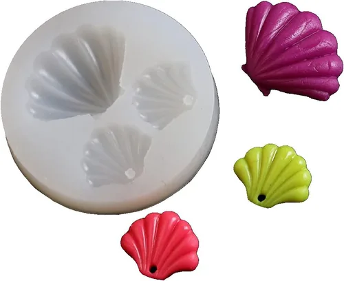 Miniatura 3 de TUKE Moldes de silicona para hojas y panales - Moldes 3D para hornear fondant y chocolate (concha marina)