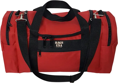 Miniatura 14 de Bolsa de lona triple grande con apertura en U, bolsillo frontal y dos compartimentos laterales, perfecta bolsa de cabina fabricada en Estados Unidos.