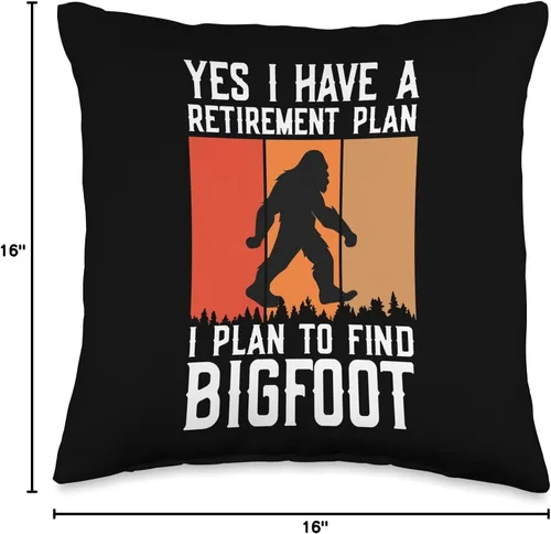 Miniatura 4 de I Plan To Find Bigfoot, My Retirement Plan Yeti Yes I Have a Retirement, Plan to Find Bigfoot Yeti Throw Pillow, 16 x 16 pulgadas, multicolor