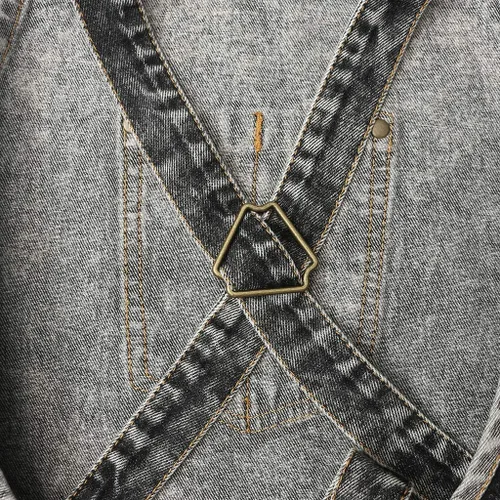 Miniatura 9 de Jeanerlor - Delantales de trabajo de mezclilla con bolsillos para mujeres y hombres, correas cruzadas y ajustables de S a XXXL, Negro
