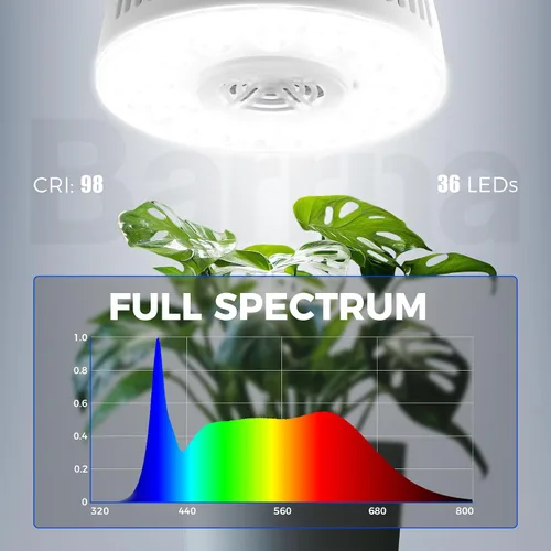 Miniatura 5 de Barrina Orbgrow OG09 Puck - Luz LED de crecimiento, 5000K 9W (equivalente a 135 vatios), luces de plantas para plantas de interior de espectro