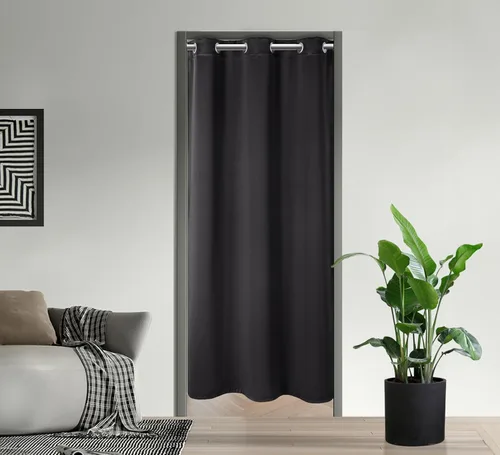 Miniatura 77 de PI Cortinas opacas para dormitorio, tratamiento de ventana con aislamiento térmico de anillo superior, cortinas oscurecedoras de habitación