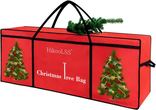 HikooLSS Bolsas de almacenamiento para árbol de Navidad de 7.5 pies, bolsa de almacenamiento para árbol de Navidad, reutilizable, resistente, 600D,