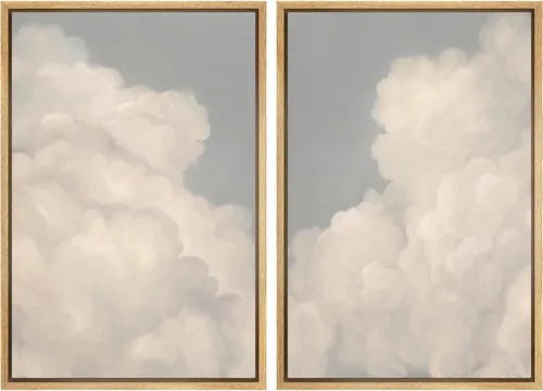 Miniatura 120 de IDEA4WALL Lienzo enmarcado para pared, juego de arte Bauhaus dorado de mediados de siglo, patrón de cuadrícula moderna, ilustraciones con formas