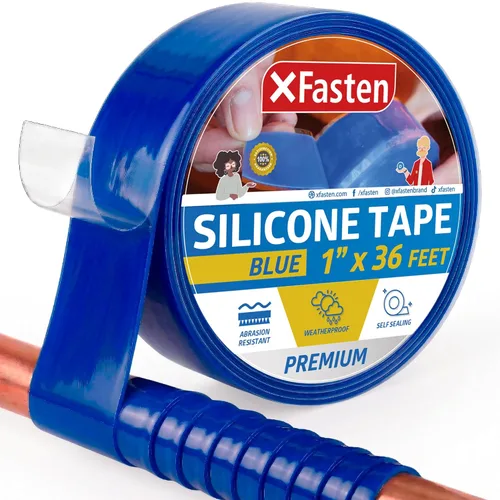 XFasten Cinta autoadhesiva de silicona, para fusión 1 pulgada X 36 pies, Azul