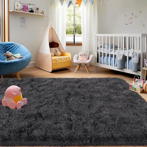 Miniatura 176 de Alfombras de área de 8x10 para sala de estar, alfombra shaggy grande ultra suave y esponjosa para dormitorio, alfombras de felpa mullida Blanco crema
