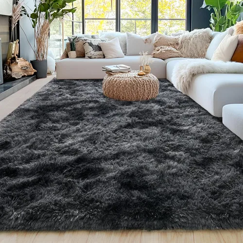 Miniatura 128 de Alfombras de área de 8x10 para sala de estar, alfombra shaggy grande ultra suave y esponjosa para dormitorio, alfombras de felpa mullida Blanco crema