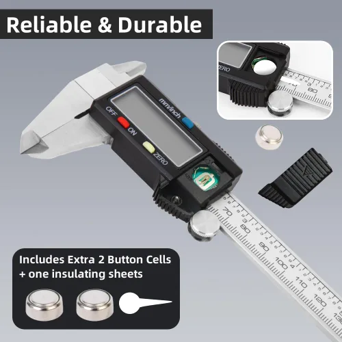 Miniatura 4 de Calibre digital herramienta de medición, calibre vernier digital de acero inoxidable, calibradores de micrómetro con gran pantalla LCD, función