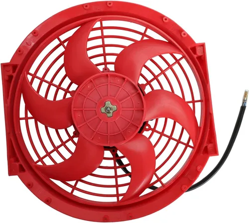 Miniatura 7 de Kit universal de ventilador delgado de enfriamiento de radiador eléctrico de 10 pulgadas, tire/empuje, 12V, rojo