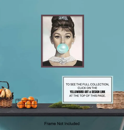 Miniatura 7 de Audrey Hepburn - Arte de pared de Audrey Hepburn azul, Holly Golightly, arte de pared glamoroso, póster de película vintage, regalo para mujeres
