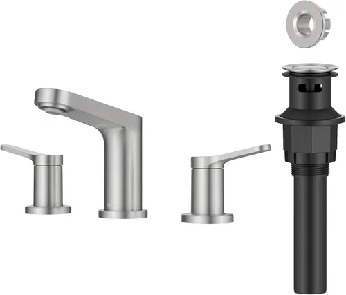 Miniatura 34 de KRAUS Indy Grifo de baño sin contacto con sensor táctil con caja de control y mezclador de temperatura en acero inoxidable libre de manchas, Acero