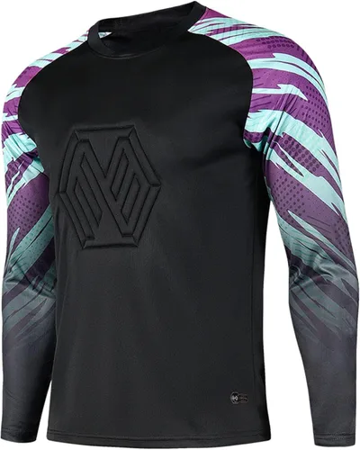 Yhong Camiseta de portero acolchada para niños y niñas, camiseta de portero con estampado elegante, manga larga, camiseta de entrenamiento de fútbol