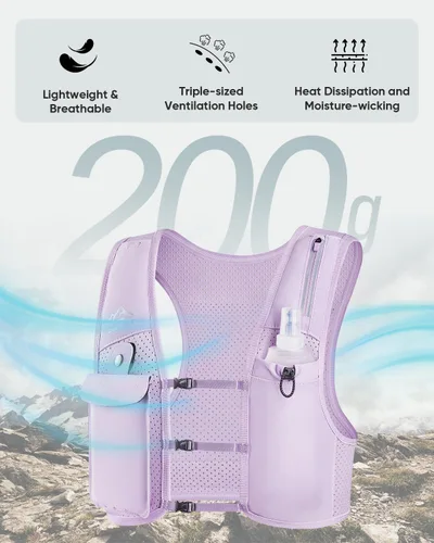 Miniatura 6 de Zelvot Chaleco para Correr para Mujeres y Hombres, Patente Original de EE. UU., Chaleco de Hidratación para Correr con Correas de Pecho Ajustables