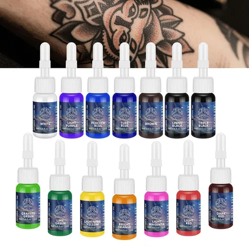 Miniatura 2 de ATOMUS Kit de tinta de tatuaje, juego de pigmentos de tatuaje, pigmento de tinta de tatuaje de plantas naturales, pigmento permanente para tatuajes