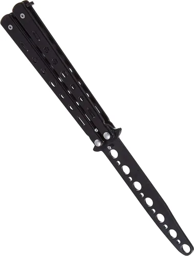 Herramienta de entrenamiento de cuchillo estilo peine mariposa de práctica de metal negro opaco