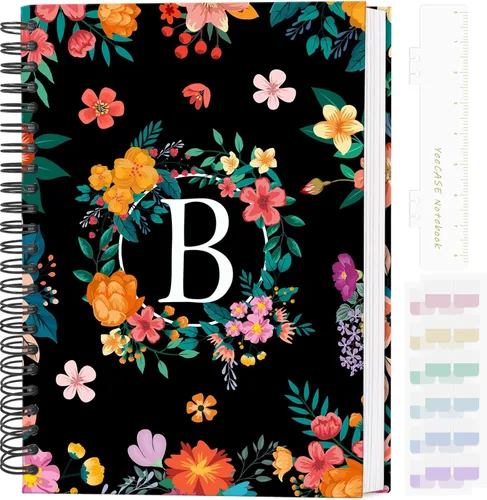 Cuaderno en espiral de tapa dura de 5.7 x 8 pulgadas, 120 páginas para mujeres y hombres, cuadernos A5 con rayas universitarias, bonito diario