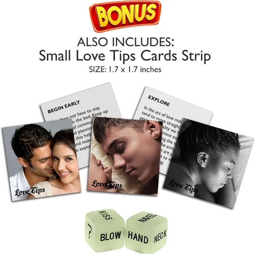 Miniatura 4 de Dados nocturnos para parejas que brillan en la oscuridad: juego romántico de dados de amor, divertido juego de relaciones y regalo para aniversario