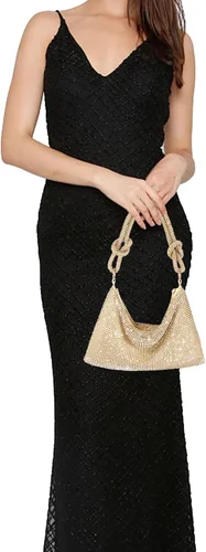 Miniatura 5 de Bolso de noche brillante con diamantes de imitación, monederos plateados para mujer, bolsos cruzados para fiesta, graduación, club, boda