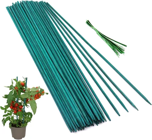 50 Piezas Palos para Plantas Estacas Verdes para Plantas, Soporte para Plantas Estacas de Jardín para Plantas de Interior y Exterior, GAGINANG