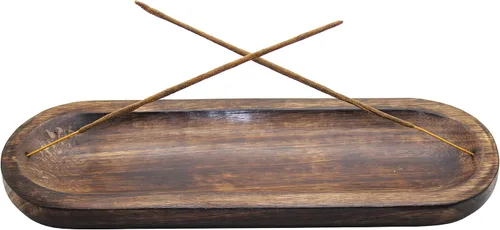 Miniatura 6 de Govinda - Quemador de incienso, soporte para cenizas de madera, hecho a mano, regalo moderno, decoración del hogar, tamaño 12 x 4 pulgadas, diseño 7