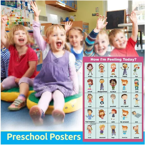 Miniatura 6 de ¿Cómo me siento hoy? Carteles, tabla de sentimientos (póster de emociones) para niños pequeños y niños. Herramienta educativa perfecta