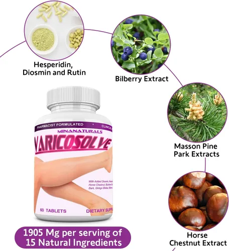 Miniatura 4 de VARICOSOLVE El suplemento natural para las venas de las piernas. 60 Tabletas
