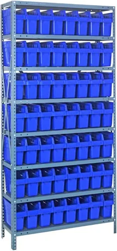 Miniatura 198 de Quantum QSBU-245BK Heavy Duty Shelving Unit with (7) Shelves and (24) QUS245 Black Bins for Garage Warehouse Storage Distribution 400 lb Load