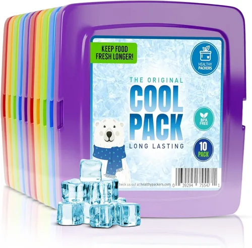 Healthy Packers Bolsas de hielo delgadas reutilizables para loncheras para niños y adultos | Paquetes de congelador finos de larga duración para